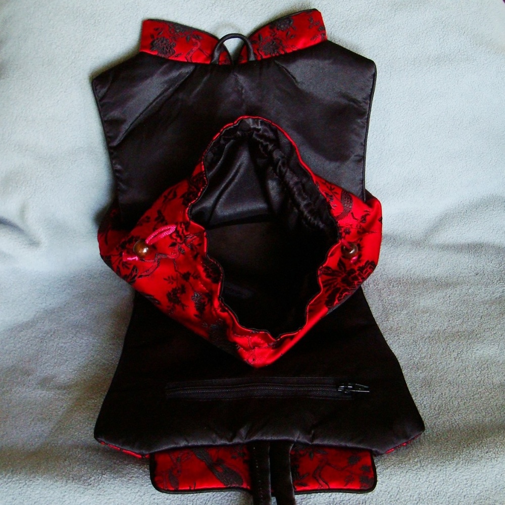 Kimono Satin Brocade Cosmetic Jewelry Mini Bag